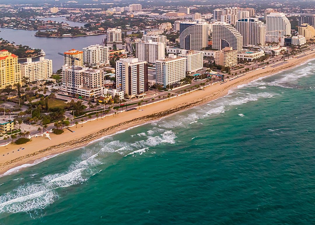 Aerial View on Fort Lauderdale coast.