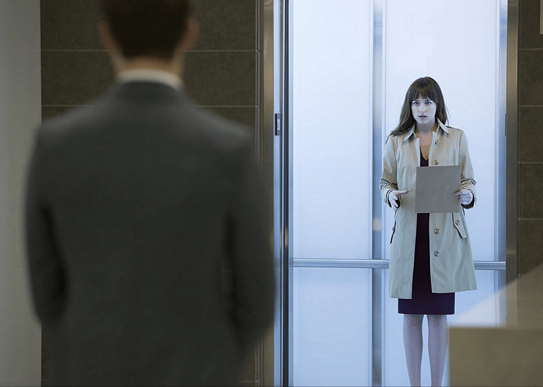 Dakota Johnson in a scene from 'Fifty Shades of Grey.'