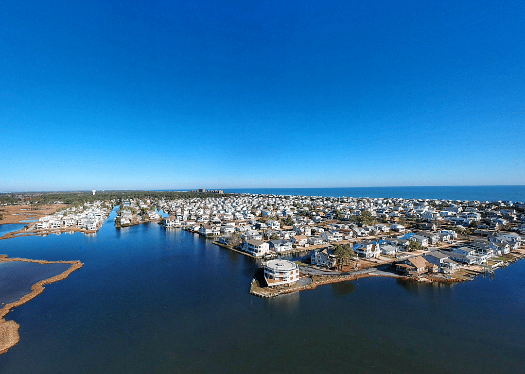 Homes on the water in Bethany Beach.