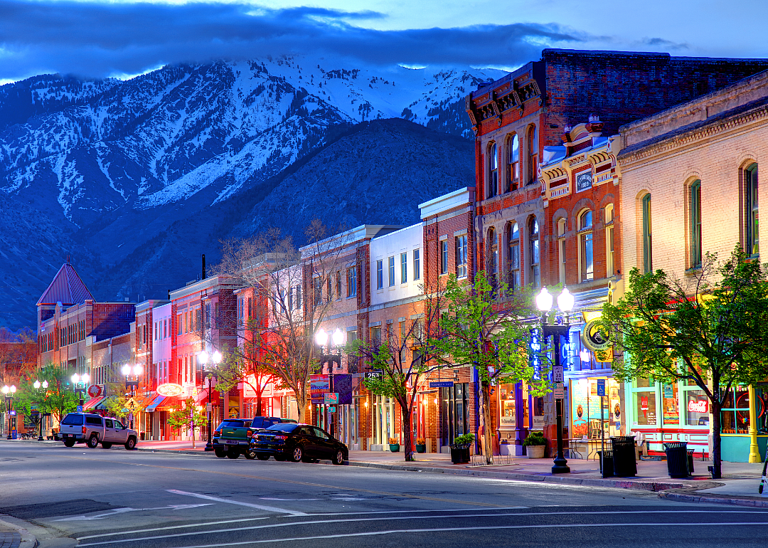Downtown Ogden, UT at night.