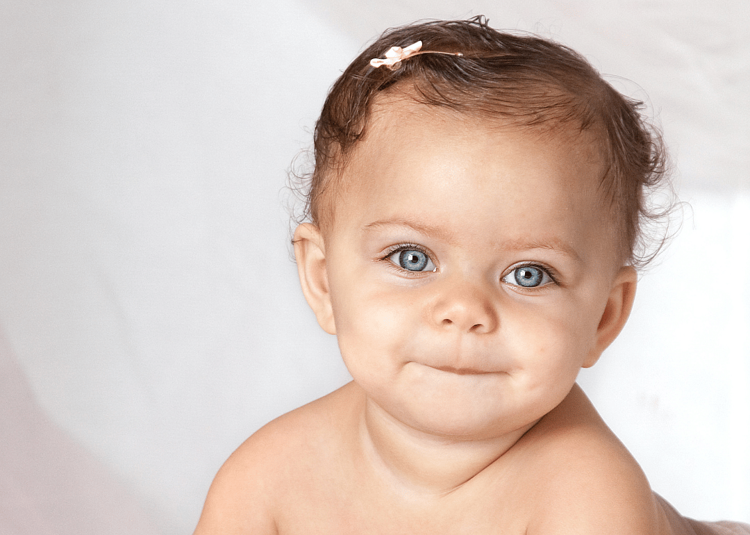 A blue eyed baby girl.