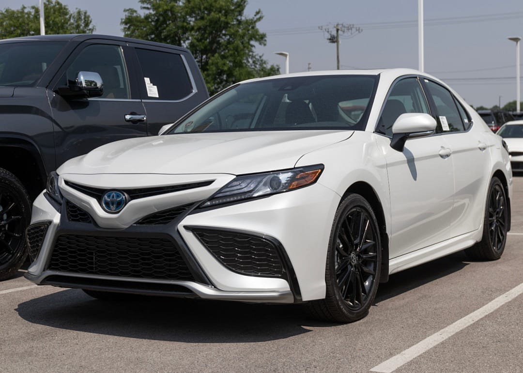A white Toyota Camry.