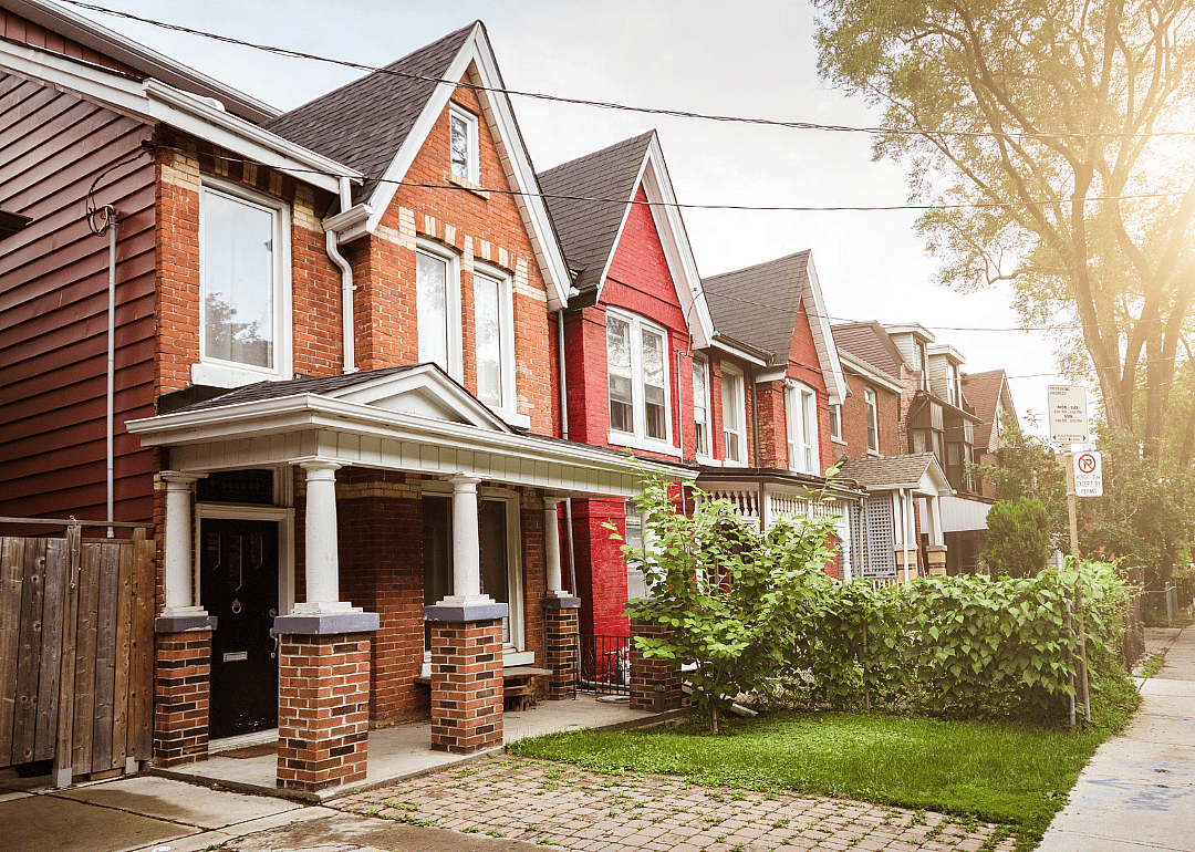 A row of houses in suburban Chicago.