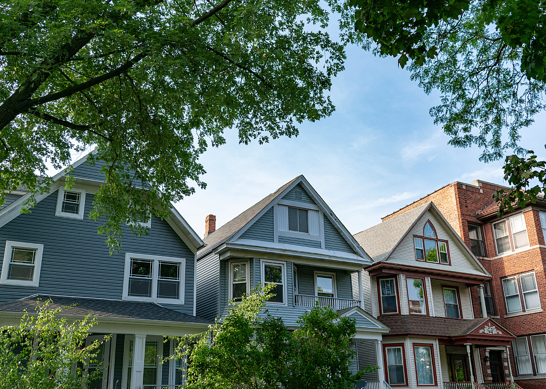A row of old homes.