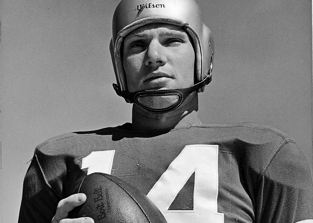A close-up view of legendary 49ers quarterback Y.A. Tittle.