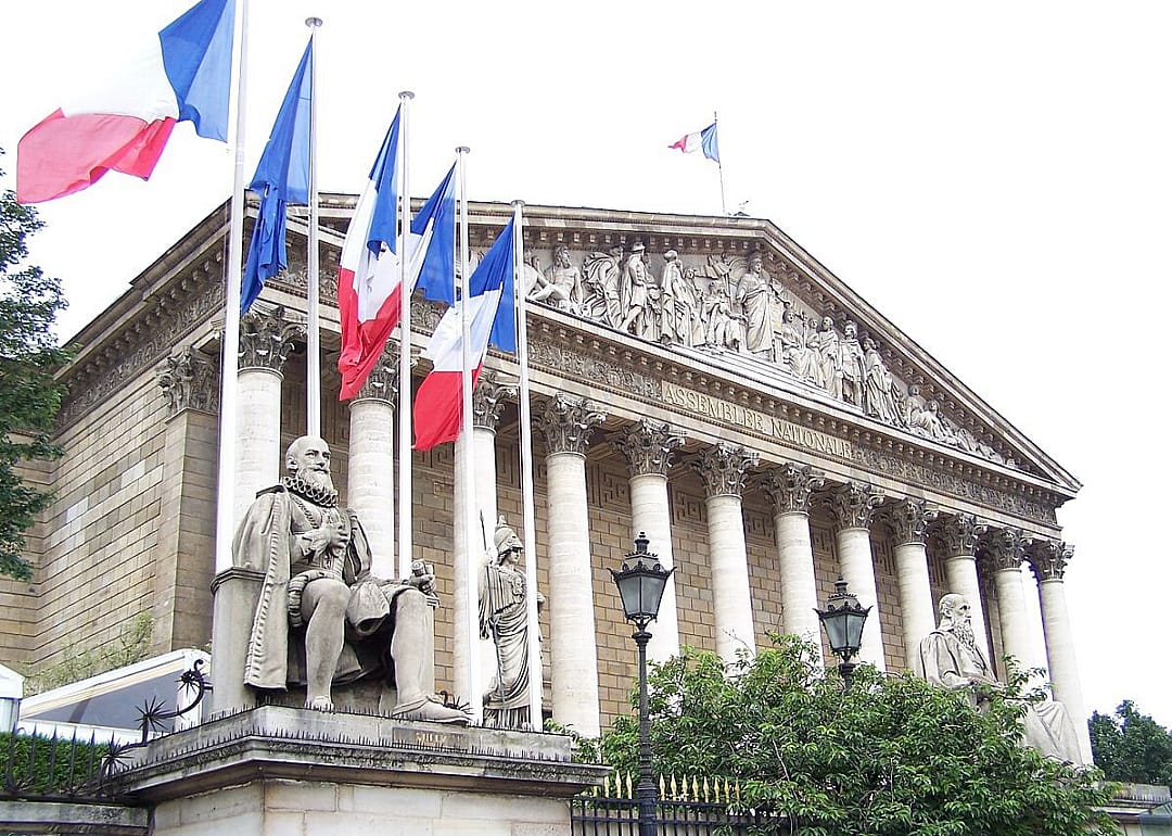 The Assemblée Nationale building in Paris.