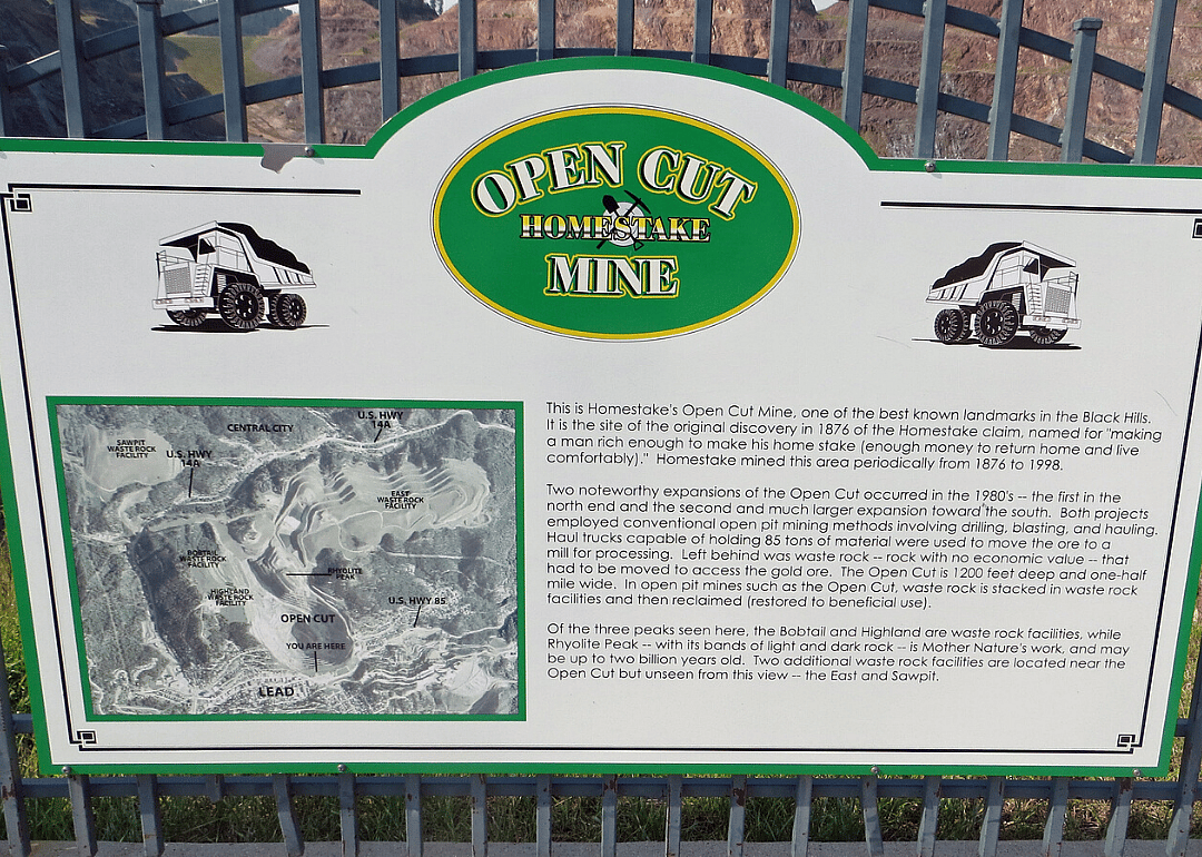 A display featuring the story of how the Homestake Mine started.