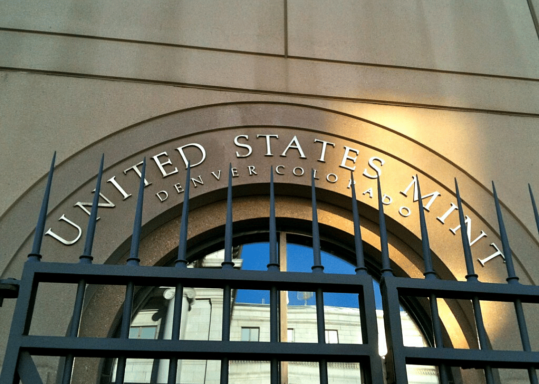 A close-up view of the Denver Mint.