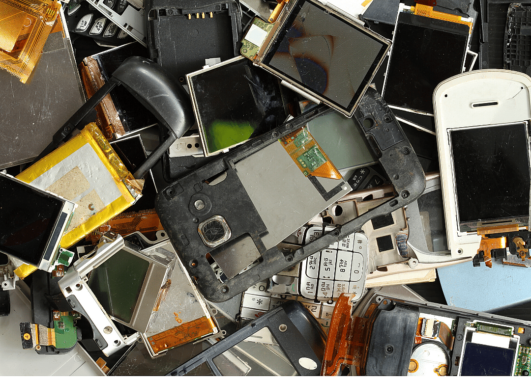 A collection of iPhone parts that contain a surprising amount of gold.