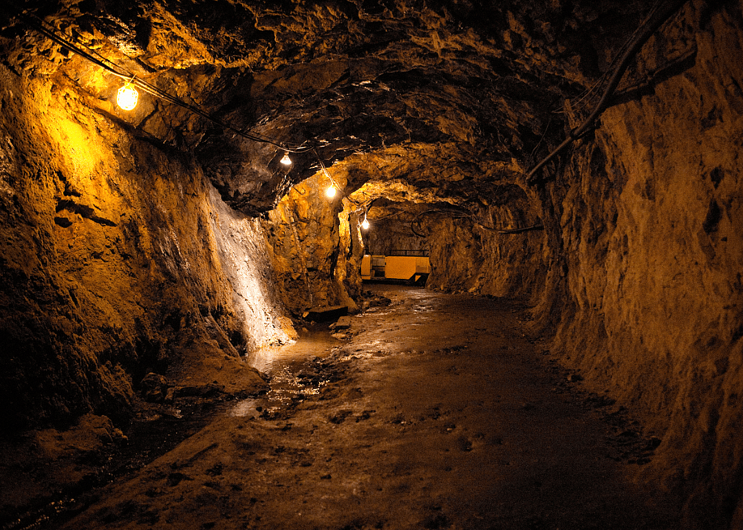 A look inside a mine shaft.