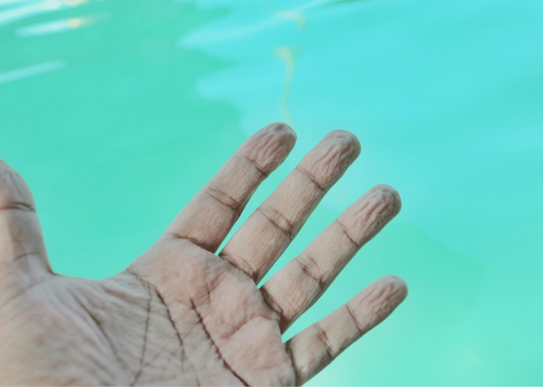 Wrinkly fingers in water