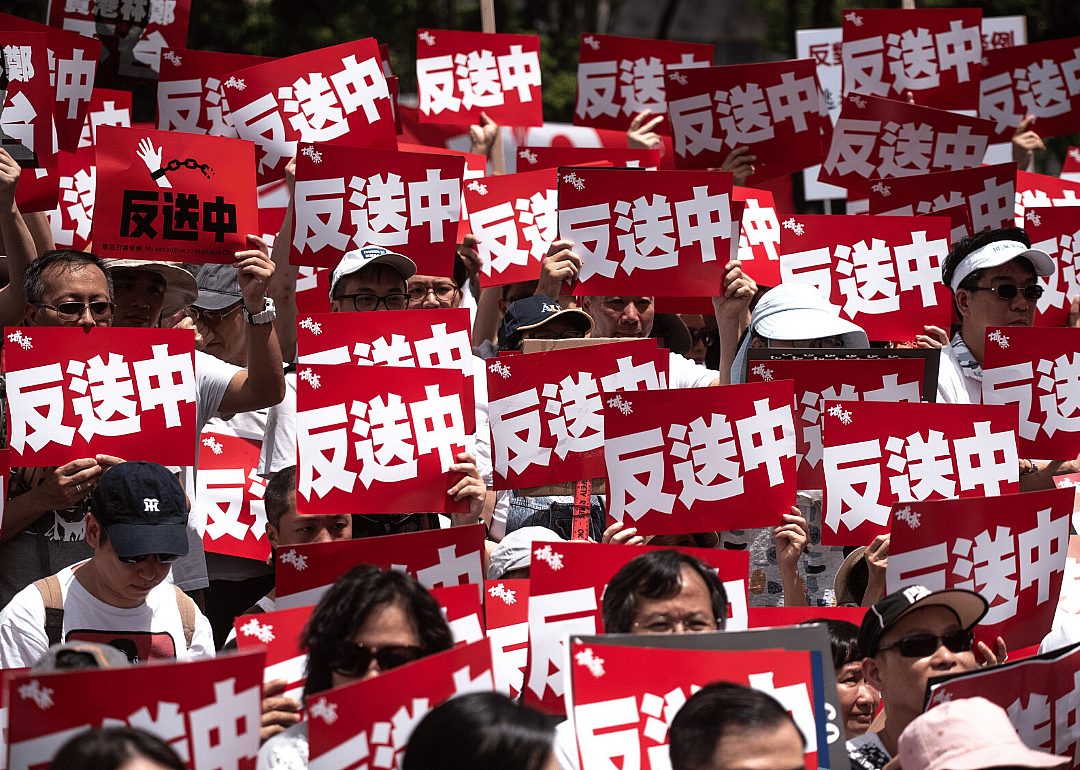 June 12, 2019: Workers' strike and charge on Legislative Council building