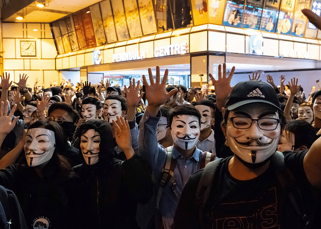 Nov. 5, 2019: Guy Fawkes invoked to protest mask ban