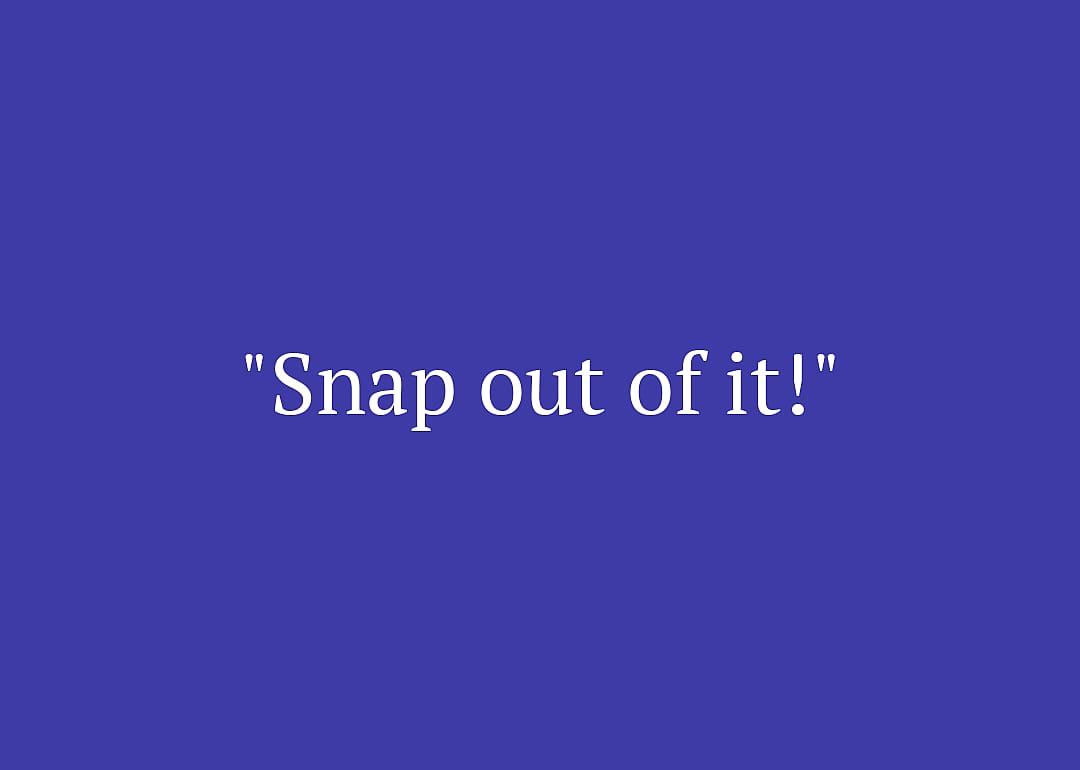 Movie quote against purple background.