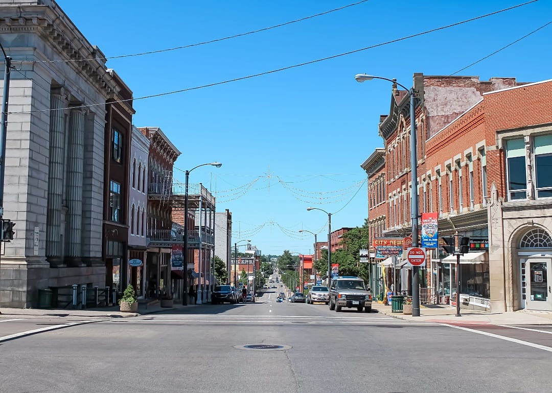 A downtown street.