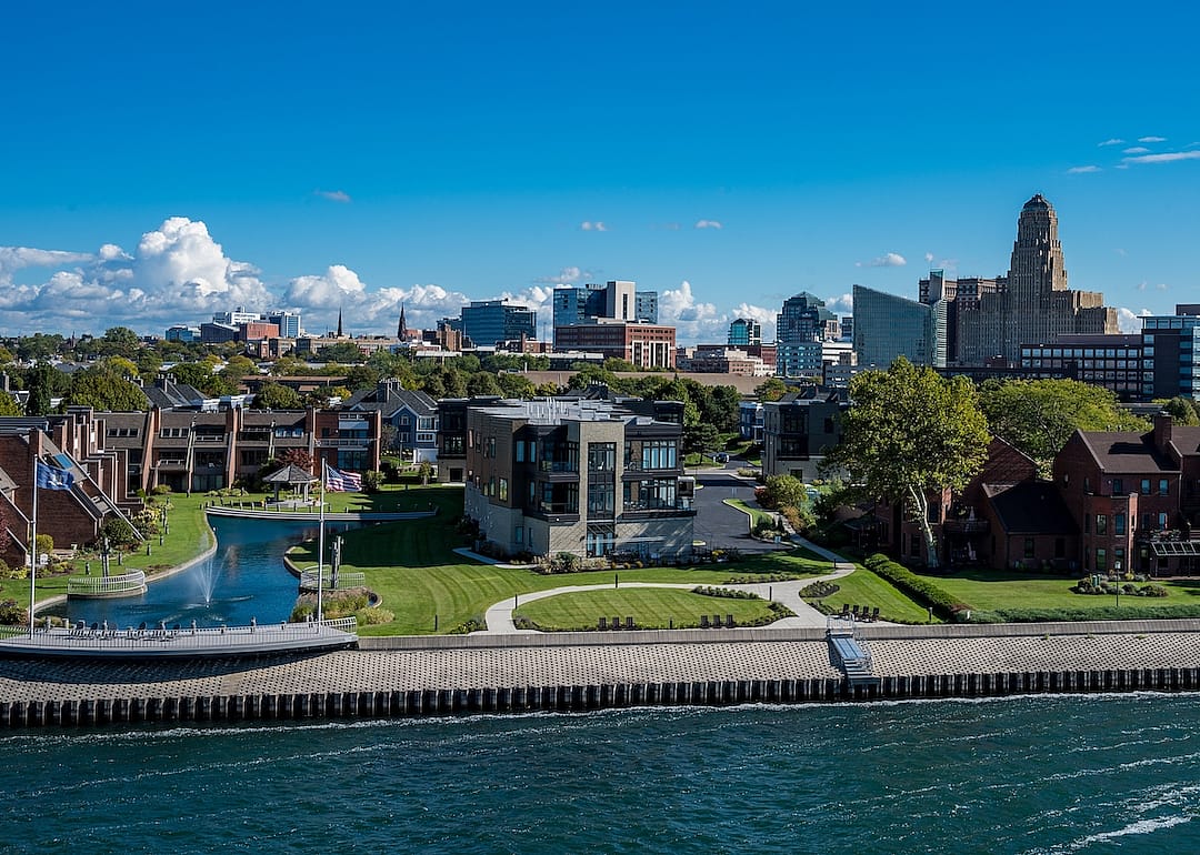 Skyline of Buffalo, New York, in the summertime.