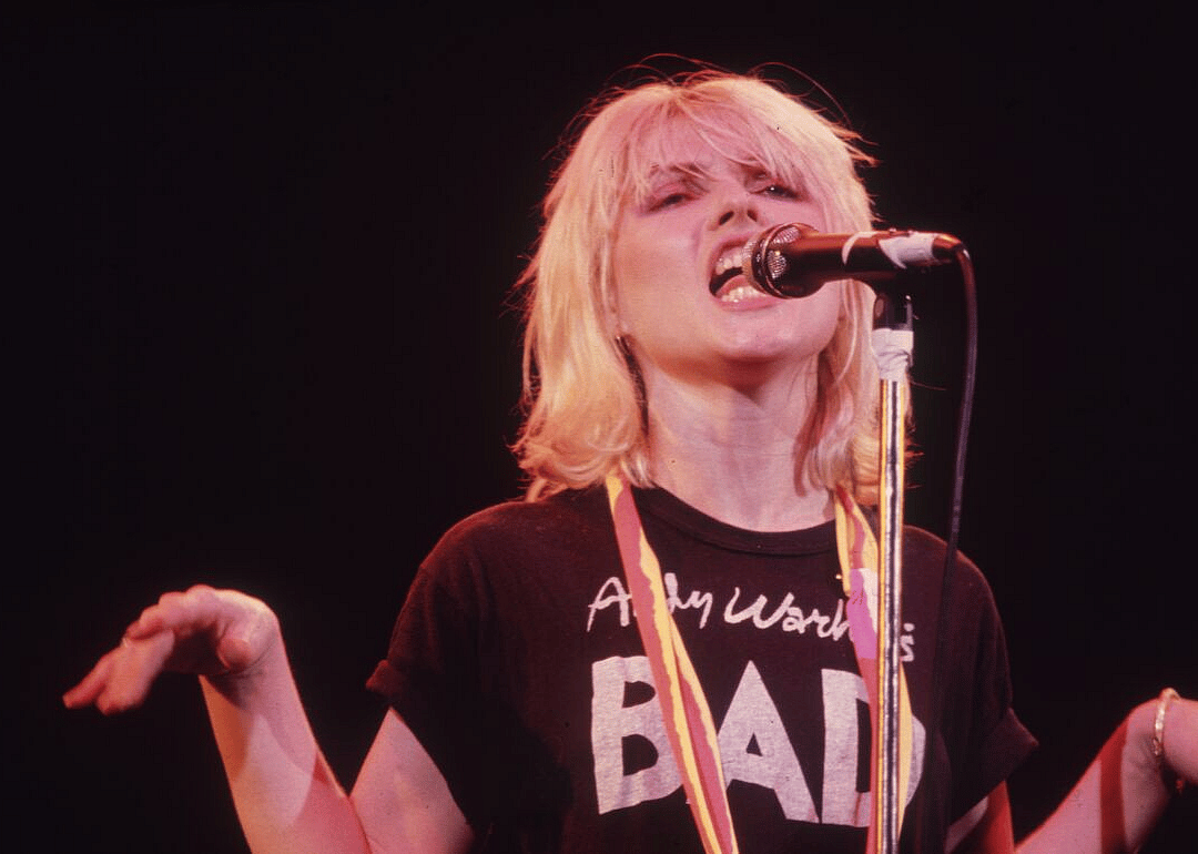 Debbie Harry performing onstage.
