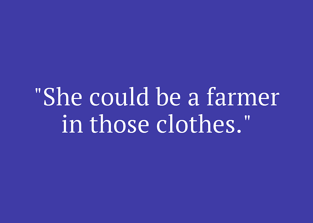 Movie quote against purple background.
