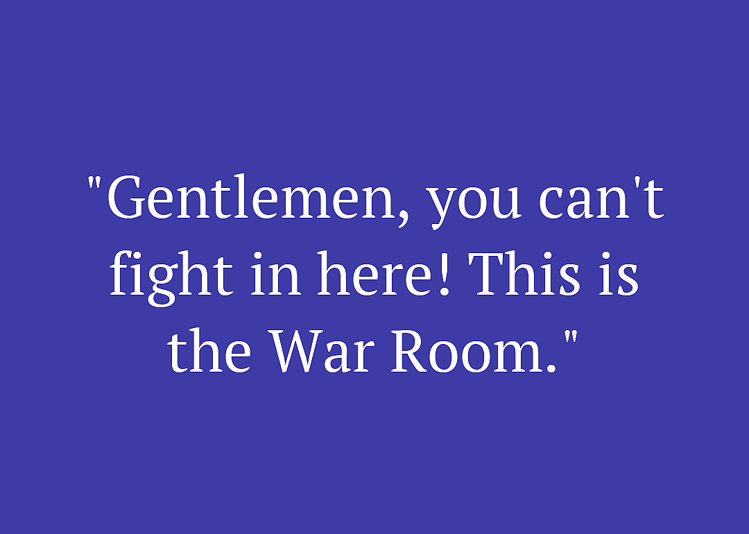Movie quote against purple background.