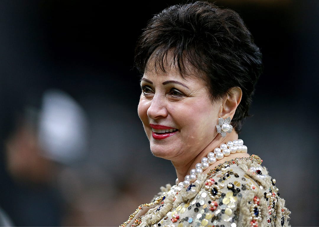 New Orleans Saints owner Gayle Benson on the sidelines before the game against the Atlanta Falcons at Mercedes-Benz Stadium.