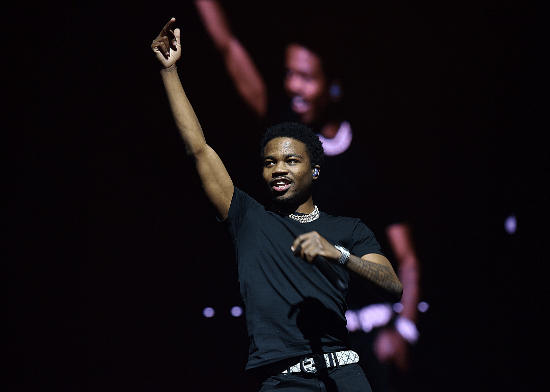 Roddy Ricch performing onstage.
