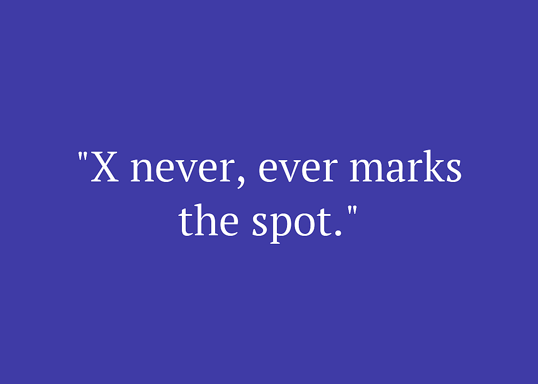 Movie quote against purple background.