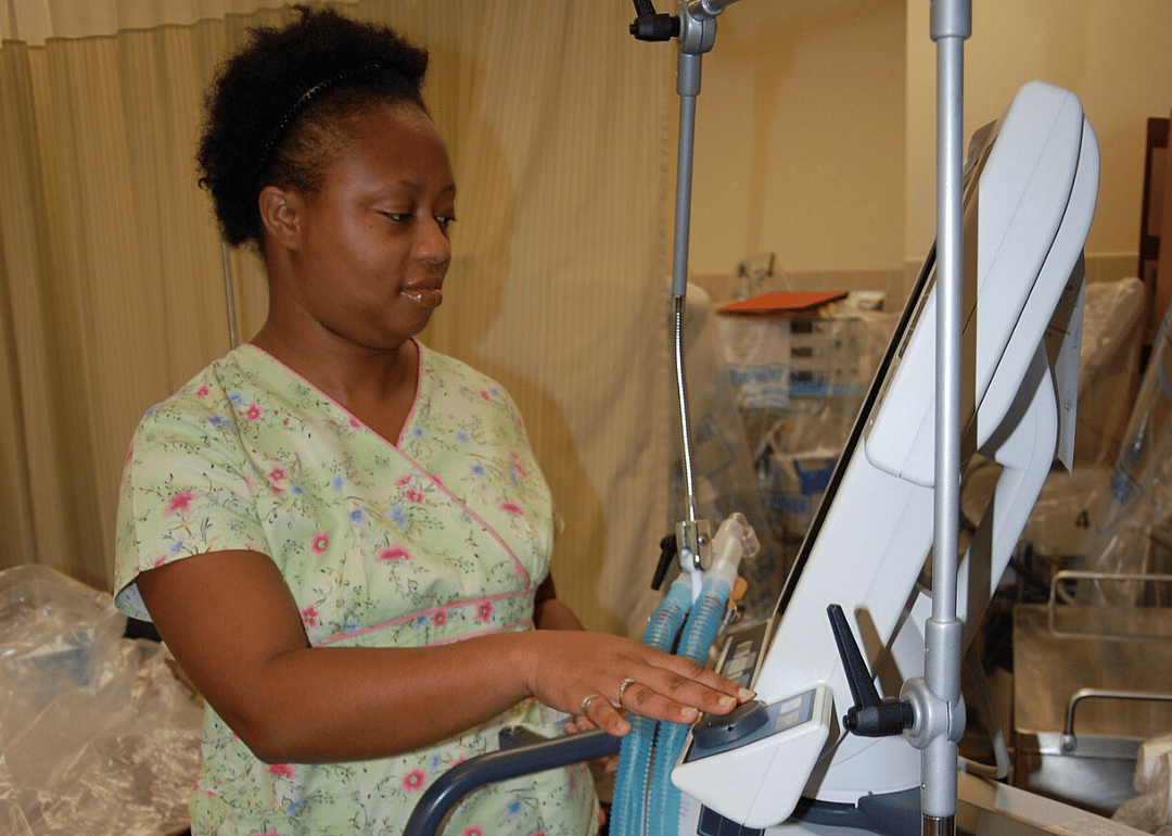 #2. Respiratory therapy technicians