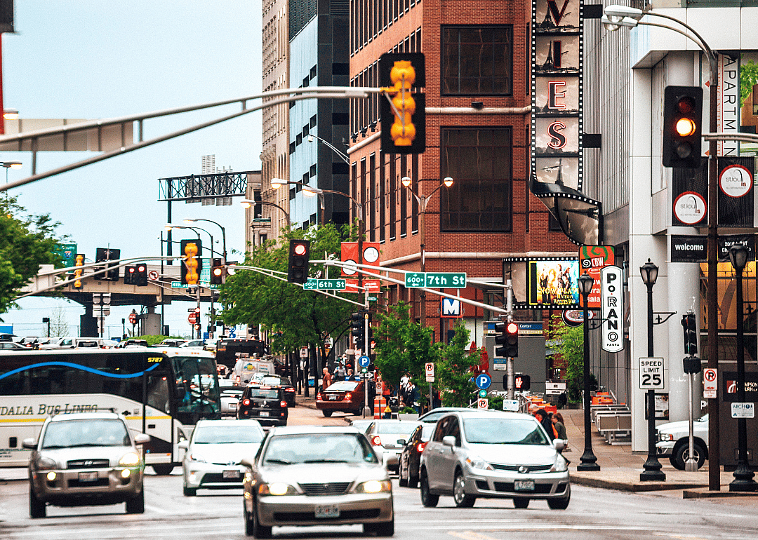 Traffic in St. Louis on 7th Street.