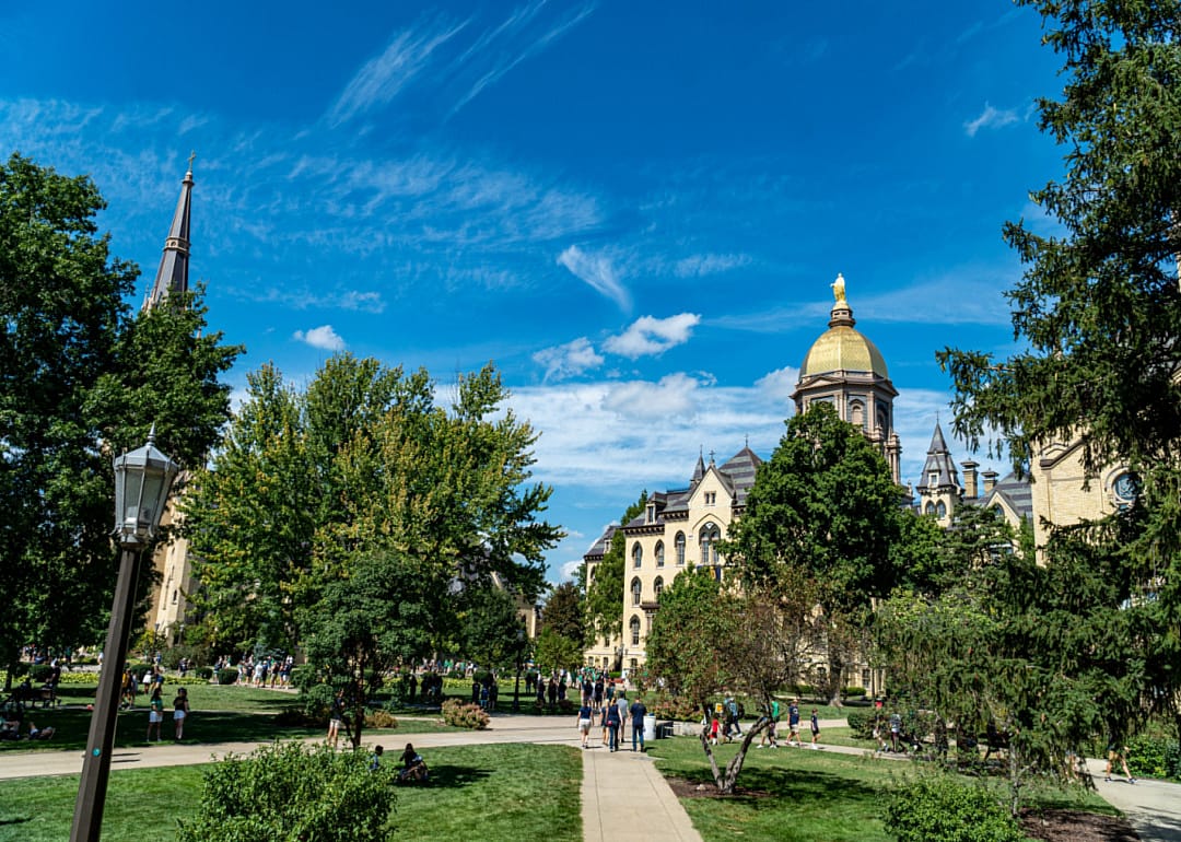 Notre Dame campus on game day.