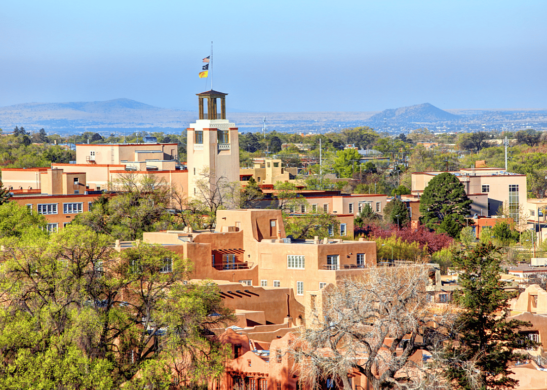 Stucco buildings in Santa Fe.