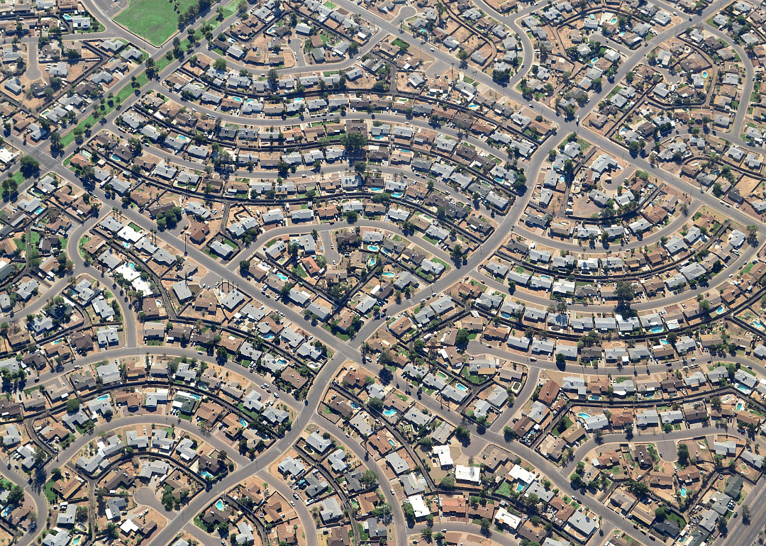 An aerial view of a neighborhood in Phoenix.