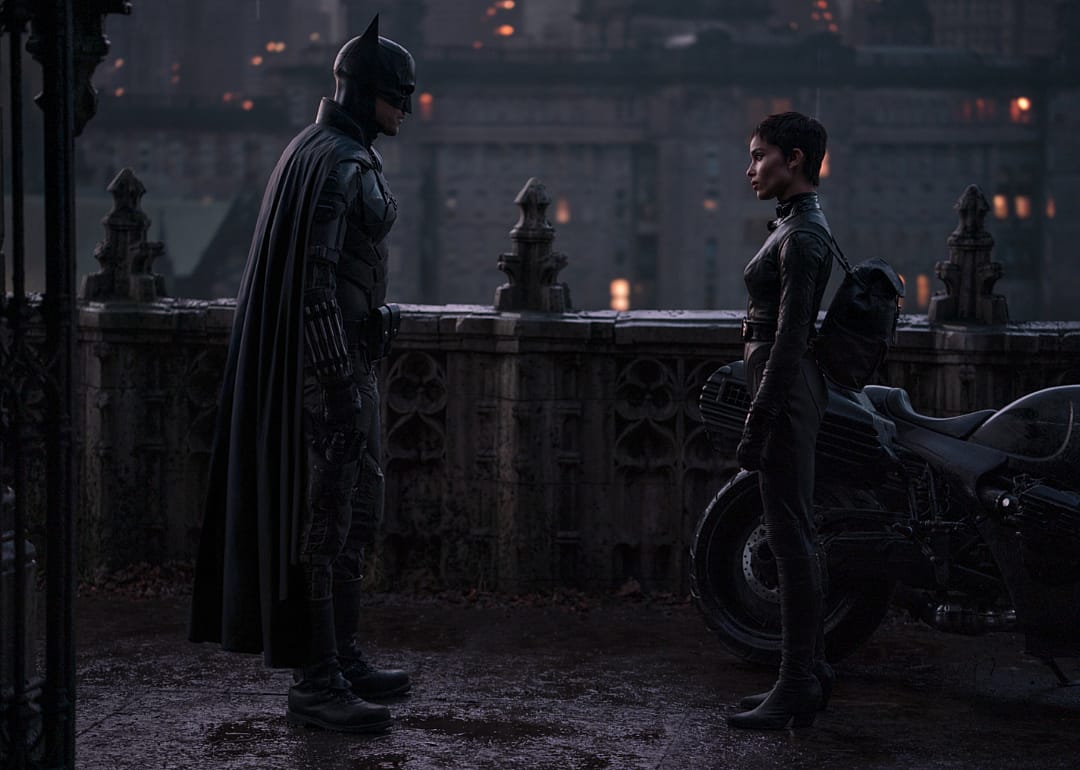 Zoë Kravitz and Robert Pattinson in The Batman