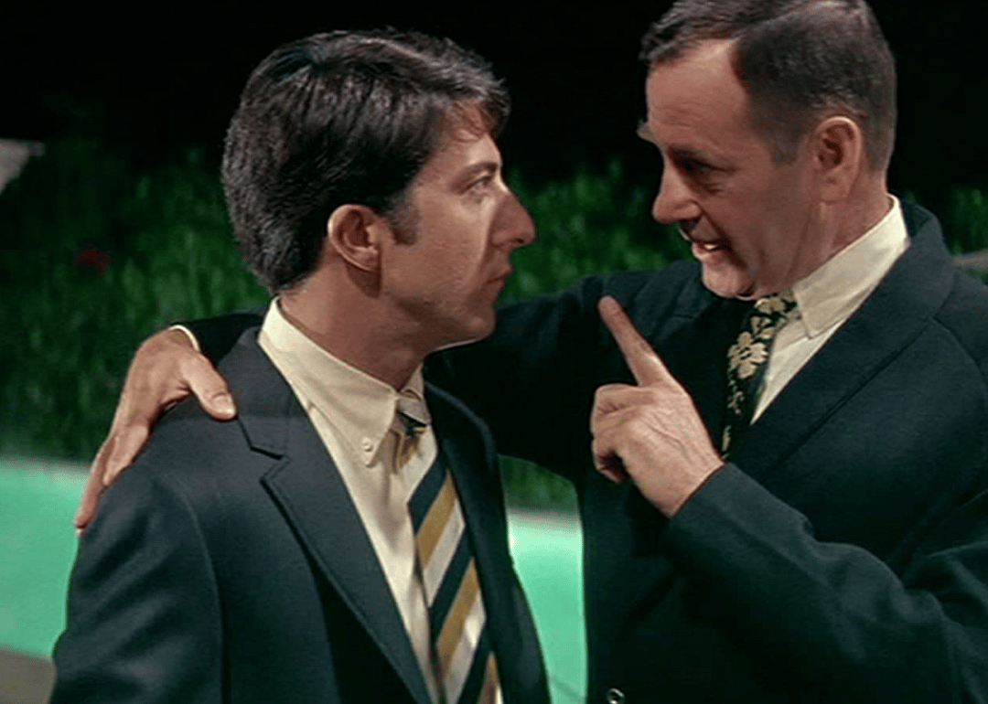 Dustin Hoffman and Walter Brooke in The Graduate.