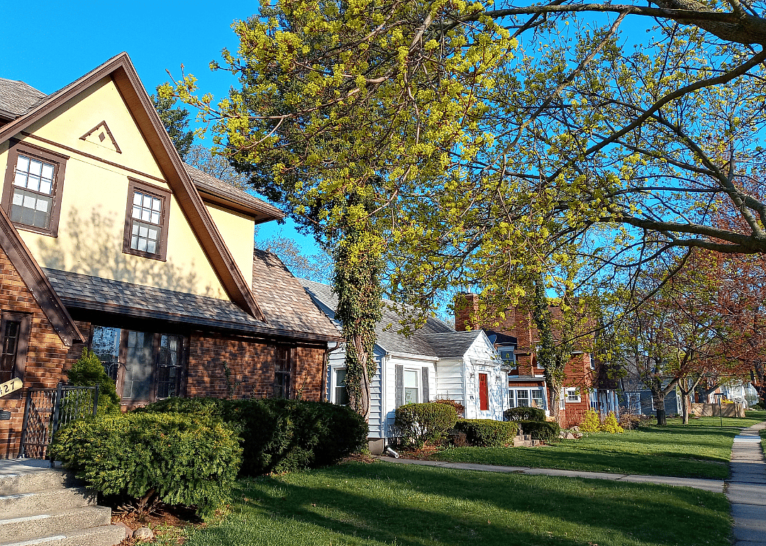 A row of homes in East Lansing, Michigan.
