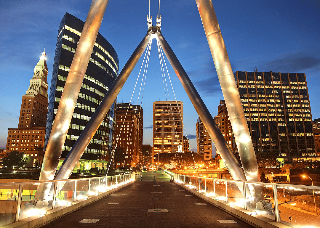 A view of Hartford, Connecticut, at night
