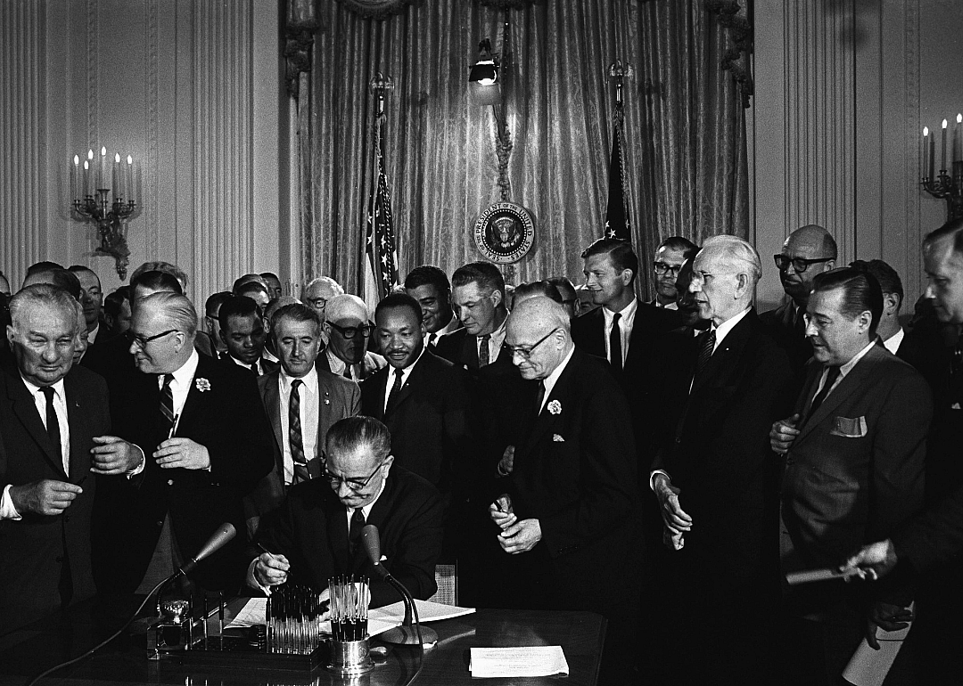 Lyndon Johnson signing the1964 Civil Rights Act