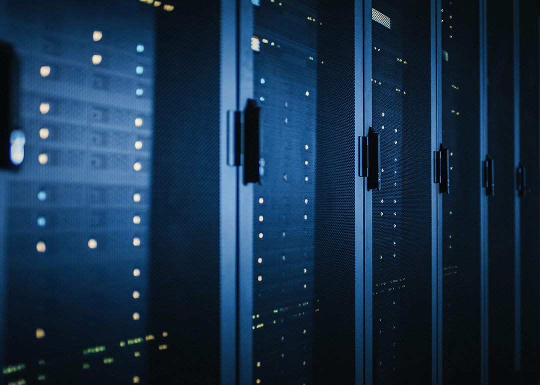 Server racks in a modern data center.