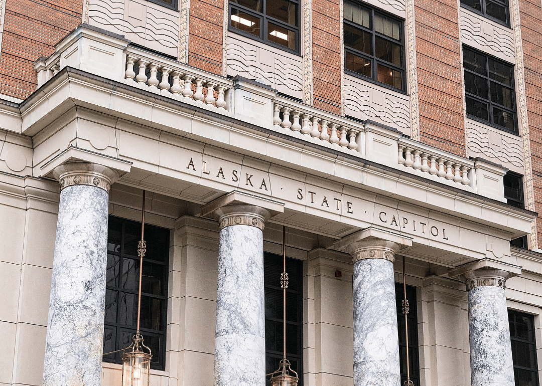The facade of the Alaska State Capitol building.