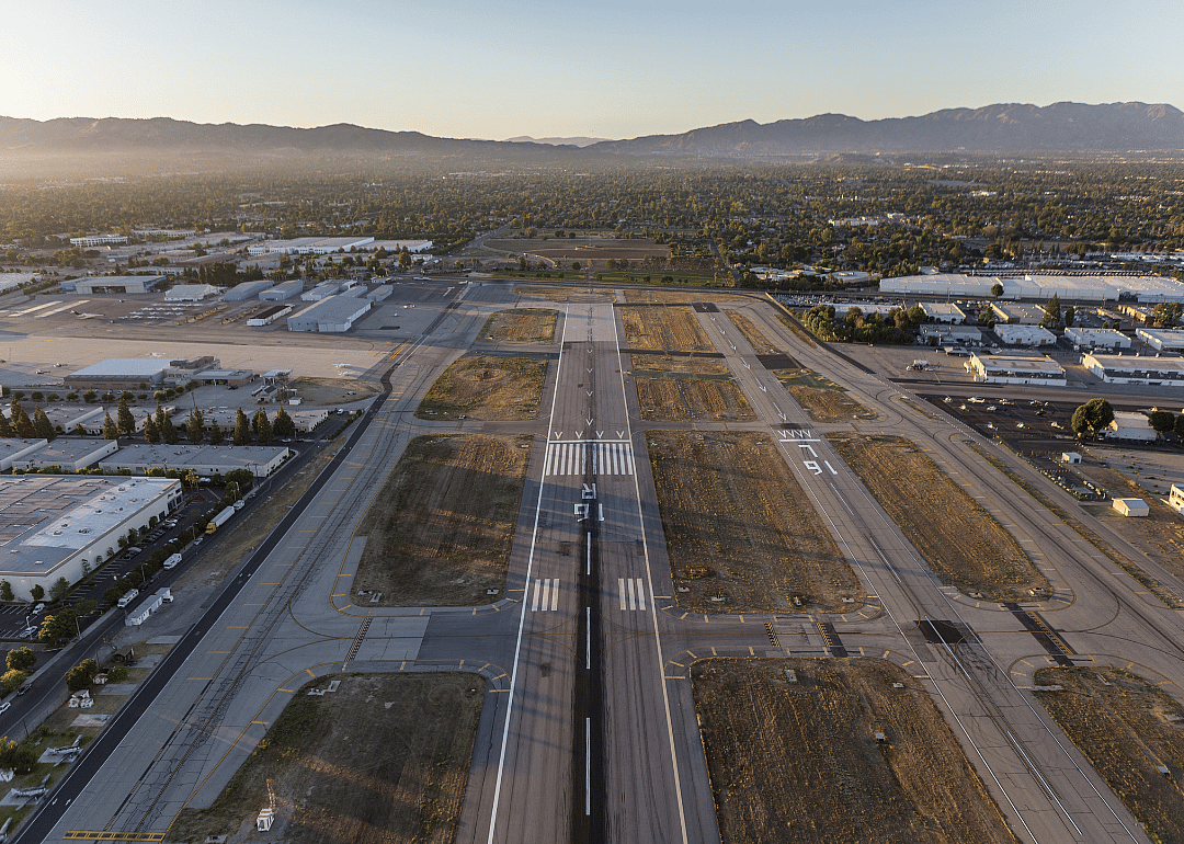 The runway at Van Nuys airport