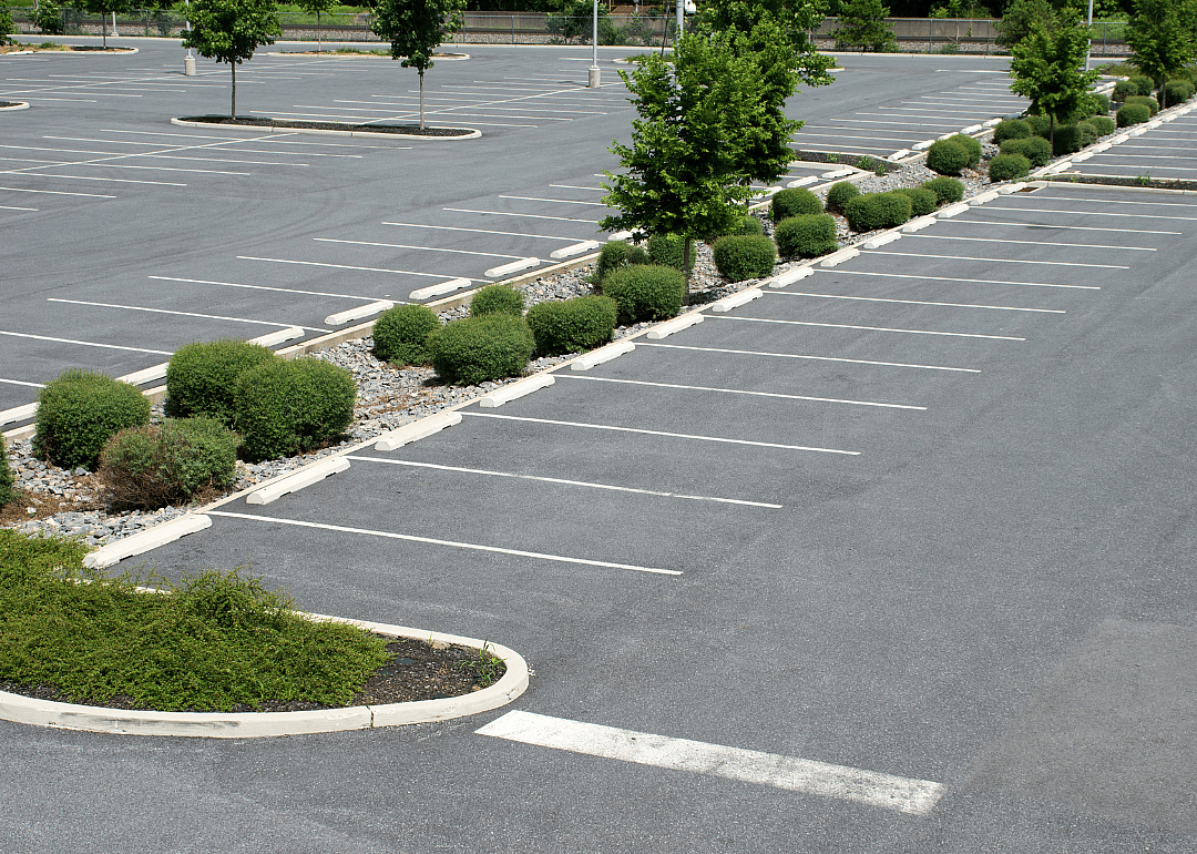 An empty parking lot.