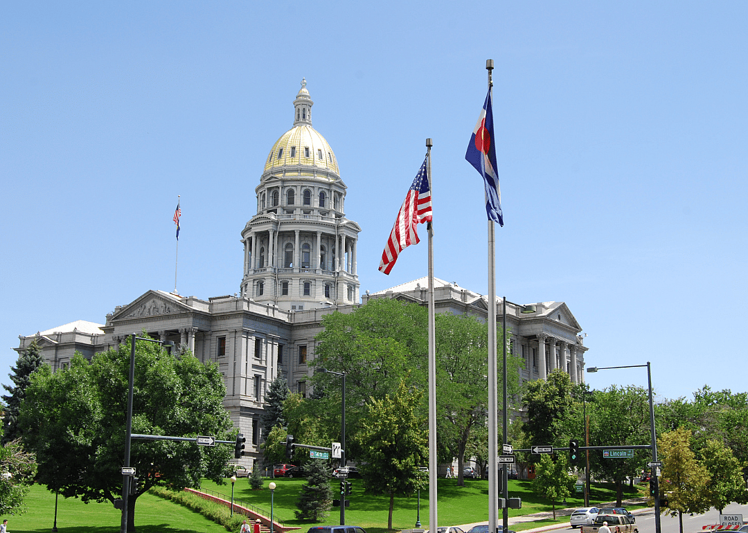 The Colorado State Capitol on a sunny day.