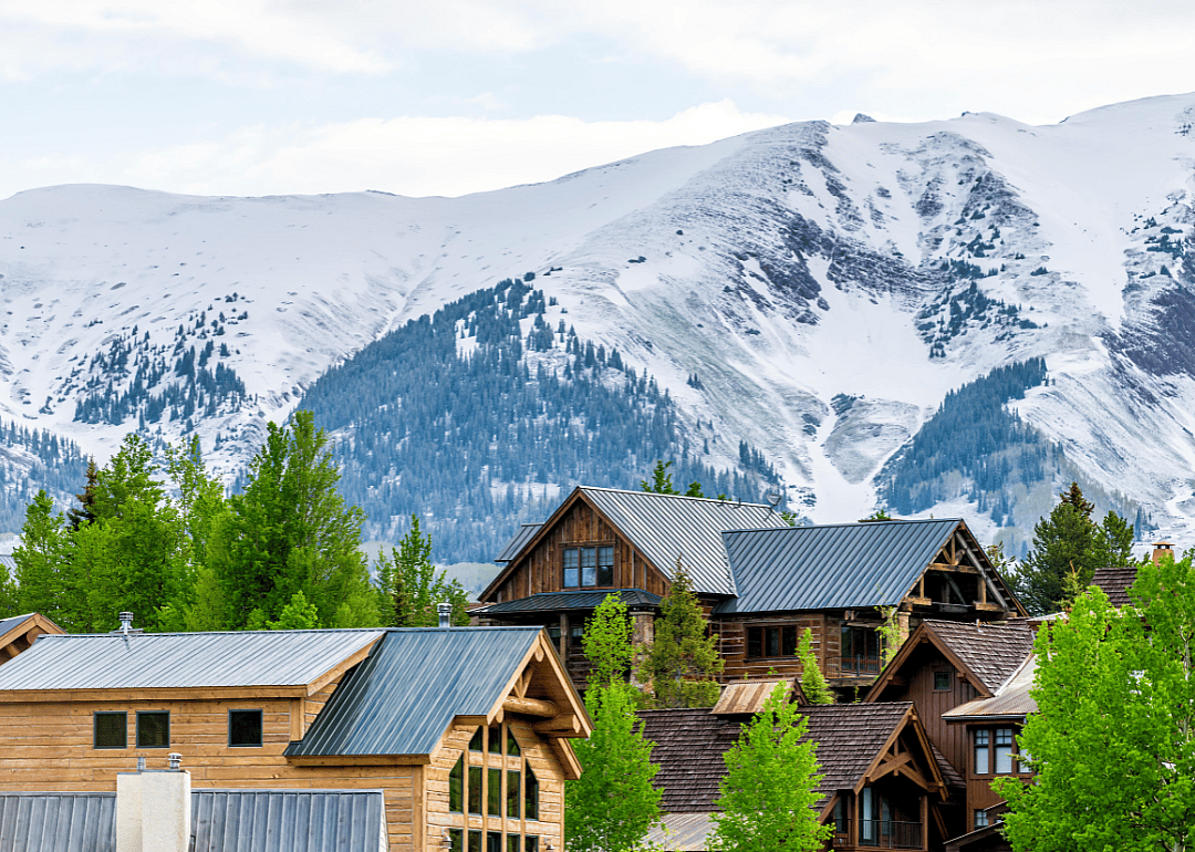 Mount Crested Butte and its hillside houses.