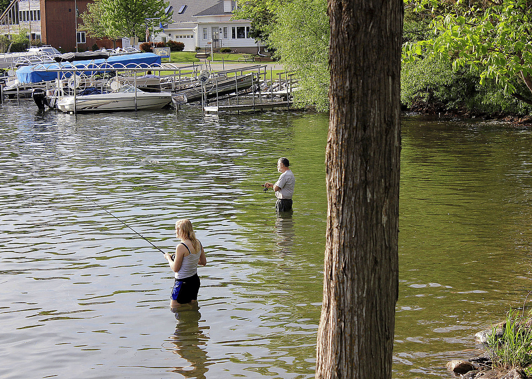 Two people fishing in southern Wisconsin.