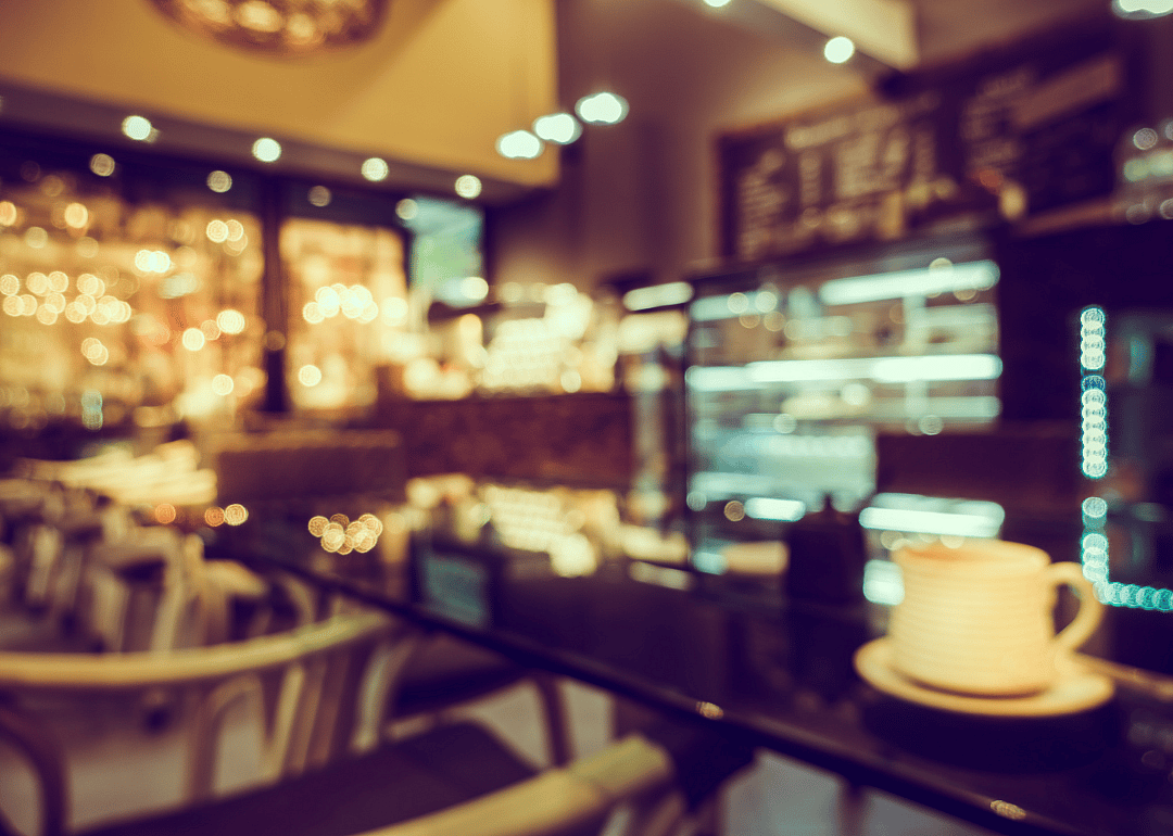 A blurred-out diner