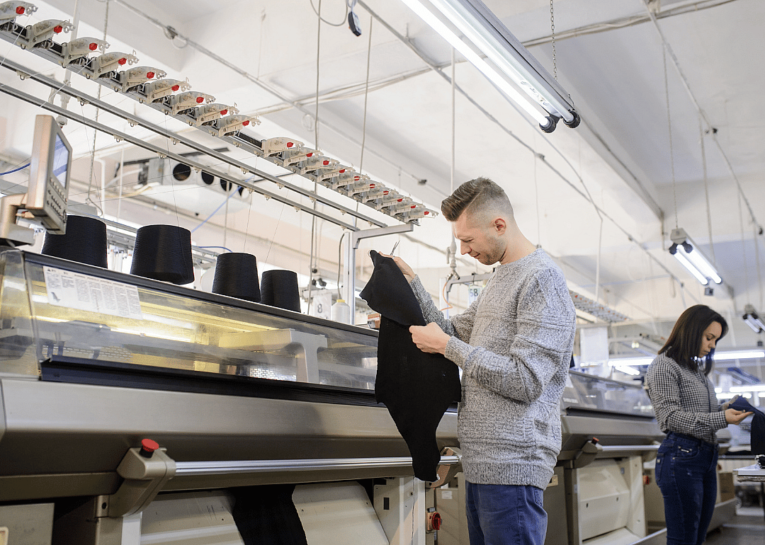 #24. Textile knitting and weaving machine setters, operators, and tenders