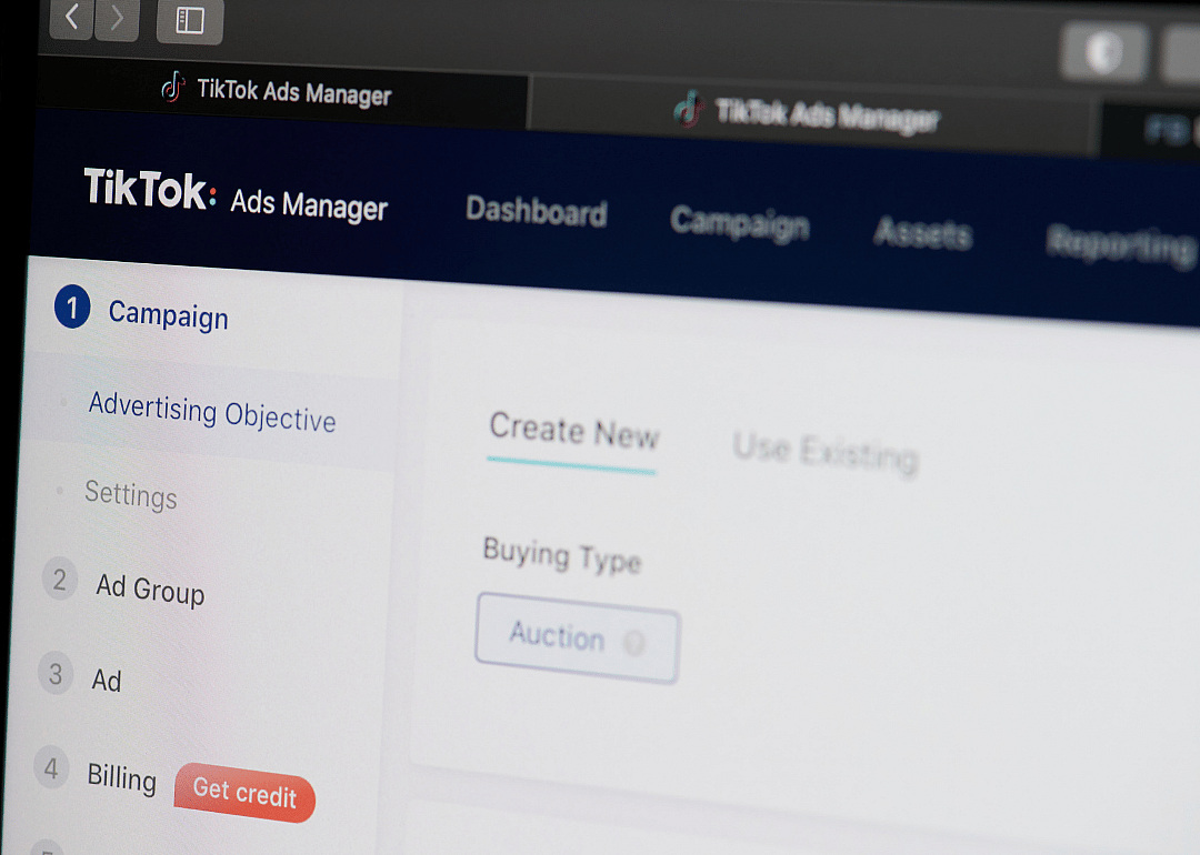 A screen showing TikTok’s ad management system