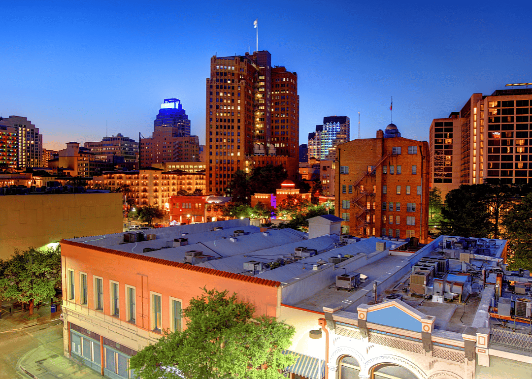 San Antonio, Texas, at night.