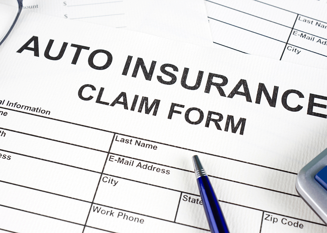 An auto insurance claim form.