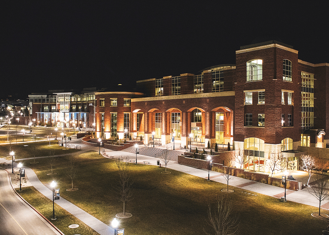 The University of Nevada - Reno campus at night.