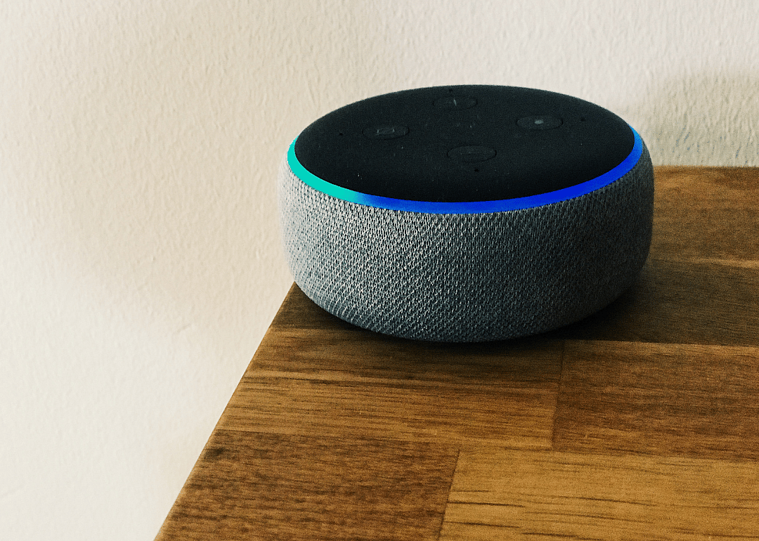 A smart home device, modeled after Amazon's Alexa